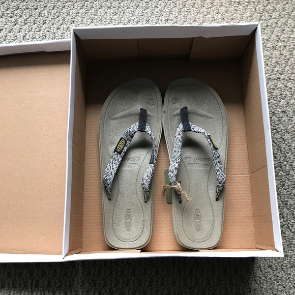 Women's KEEN Footwear Harvest Flip Flop Sandal Size 7 In Black/Gray/Multicolor - Picture 11 of 11